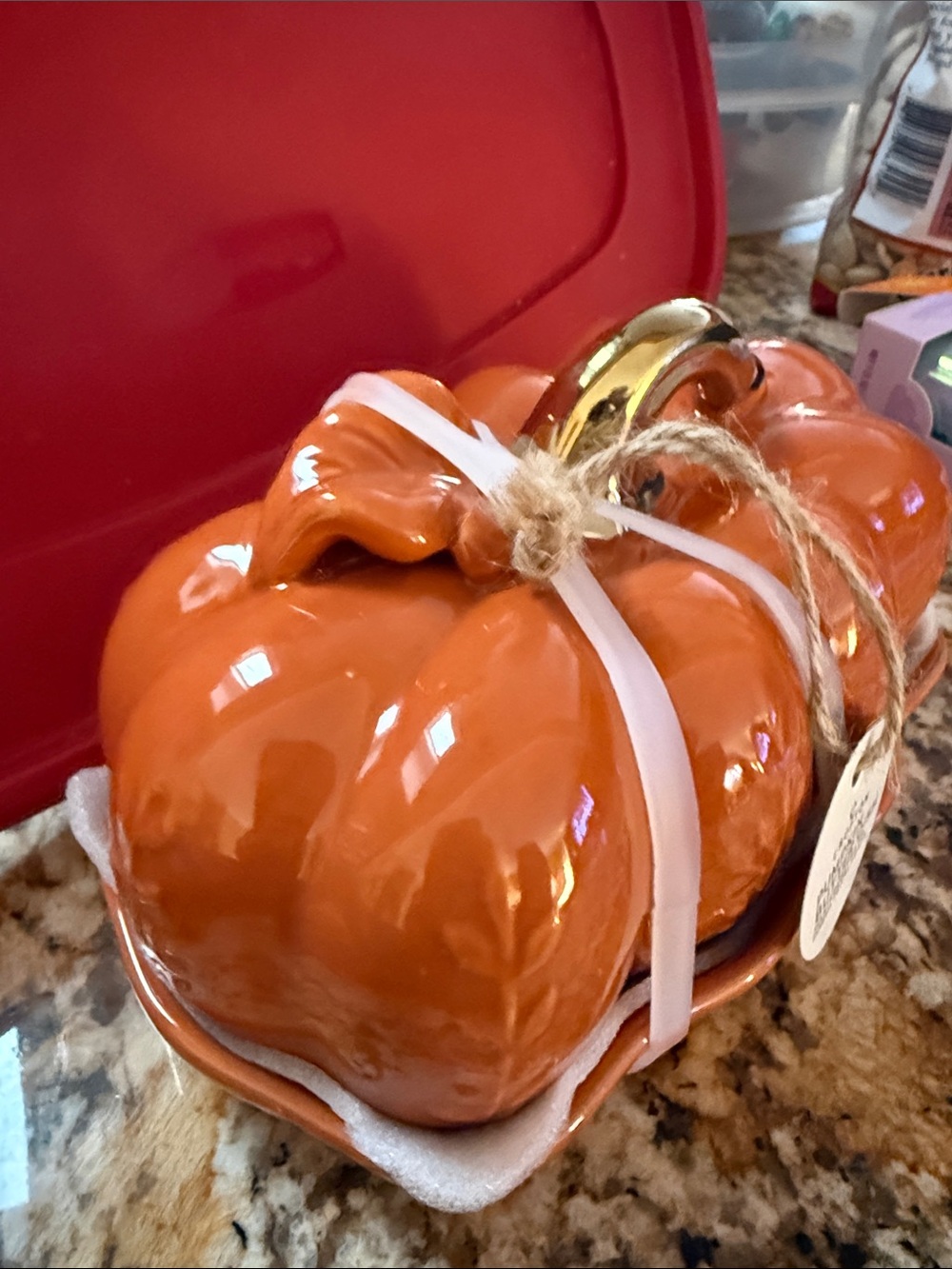 Pumpkin Butter Dish - NWT - Picture 3 of 8